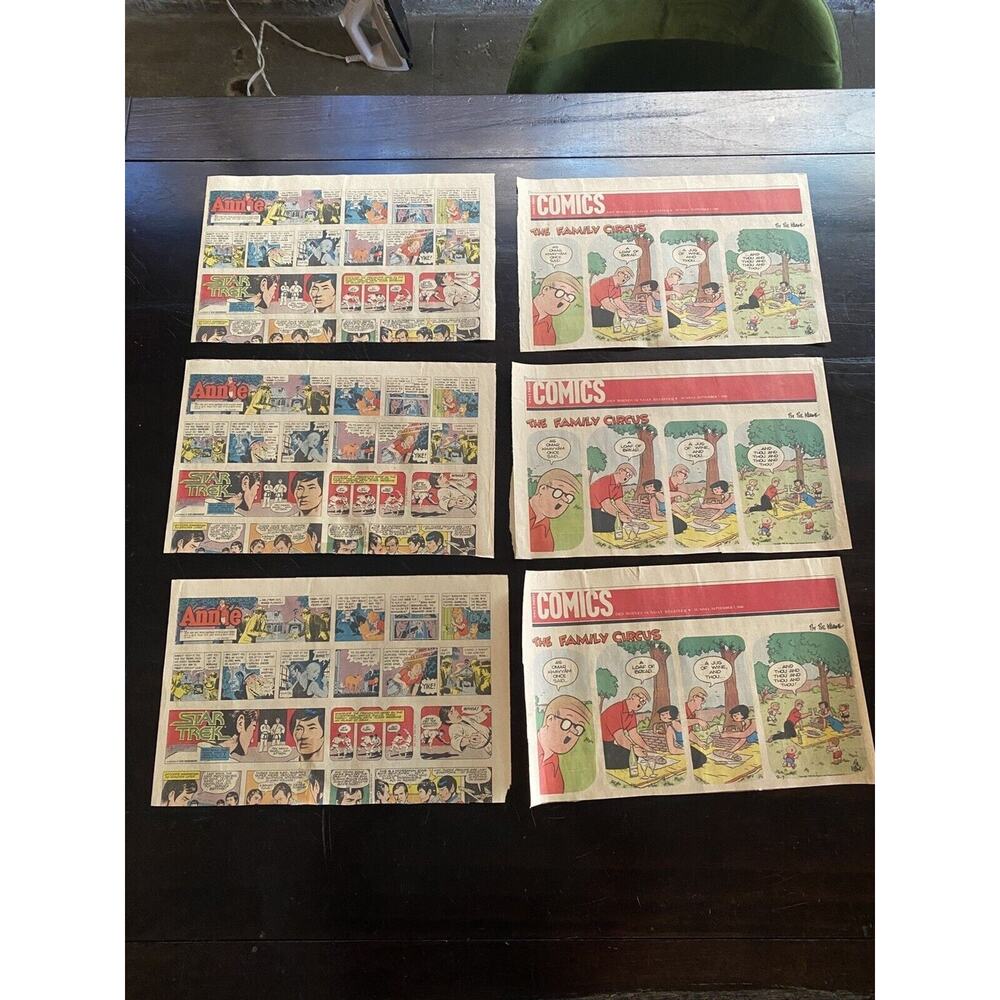 Vintage Comic Strip Newspaper Cutouts - Annie Star Trek The Family Circus